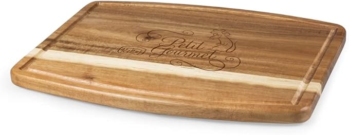 PICNIC TIME Disney Ratatouille Remy Ovale Acacia Cutting Board Serving Board Charcuterie Cheese Board with Juice Groove Decorative Kitchen Gift, (Acacia Wood)