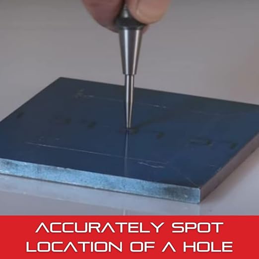 Starrett Steel Automatic Center Punch with Adjustable Stroke - 5" Length, 9/16" Punch Diameter, Lightweight, Knurled Steel Handle - 18A