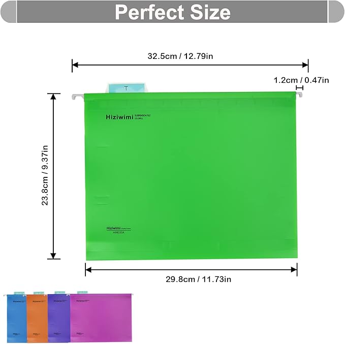 60 Pcs PP Hanging File Folders Letter Size,Hanging Folders with Tabs,File Folders for Filing Cabinet Hanging Files for Bulky Files,Medical Charts,Office AMD School Desktop File Storage