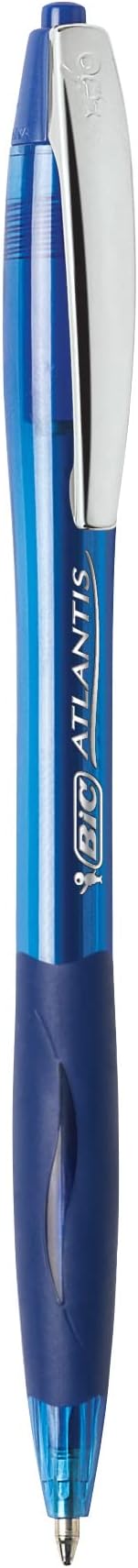 BIC Glide Retractable Ball Pen, Medium Point (1.0 mm), Blue, Comfortable Rubber Grip For Smooth Writing, 12-Count (Pack of 18, 216 Count Total)