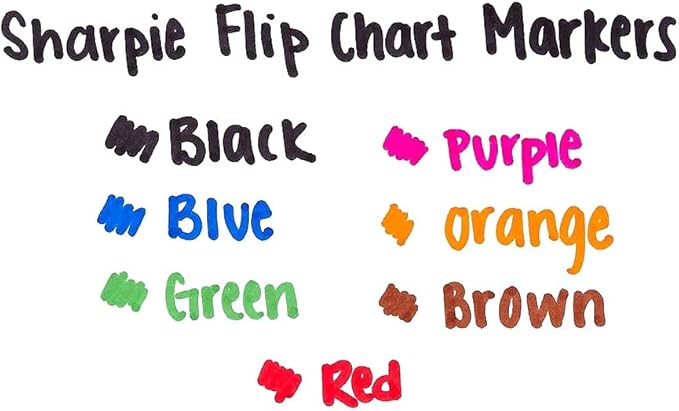 Sharpie 22478 Flip Chart Markers, Bullet Tip, Colors may vary, 8-Count, Colors may vary(Box)