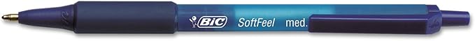 BIC Soft Feel Blue Retractable Ballpoint Pens, Medium Point (1.0mm), 36-Count Pack, Blue Pens With Soft-Touch Comfort Grip