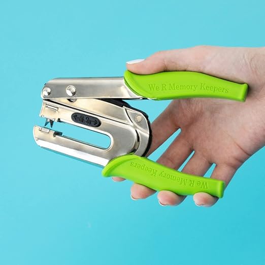 We R Memory Keepers, Crop-A-Dile Power Punch, Green, for .25" Holes, Scrapbooking Tool, Compatible for Most Tin, Metal, Craft Paper, Leather, Fabric
