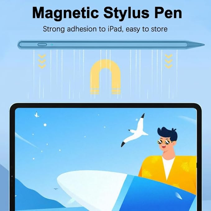 Stylus Pen for iPad Pencil 11th&10th,Pencil with Palm Rejection Tilt Sensitivity,Apple Pen 2018-2025 for Apple iPad A16/11/10/9/8/7/6th,Pro 12.9"/11"/13" M5/M4,Air M3/M2/5/4/3,Mini A17/6th/5th-Blue