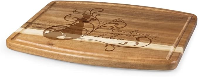 PICNIC TIME Disney Princess & the Frog Ovale Acacia Cutting Board, Serving Board, Charcuterie Board, (Acacia Wood)