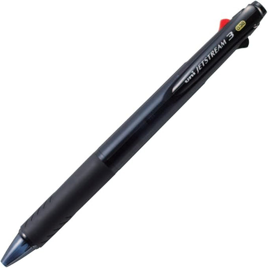 Uni Ballpoint Pen Jetstream 3 Color Black, Red, Blue Ink 0.38mm, Transparent Black (SXE340038T.24)