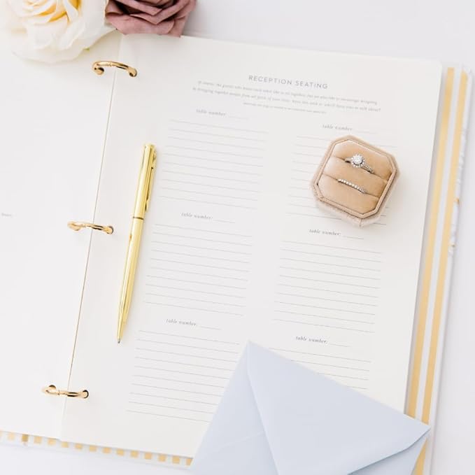 Kate Spade New York Wedding Planning Book and Organizer, Wedding Binder with Pages for To-Do Lists, Notes, Budgeting, Invitations, Growing Tulips