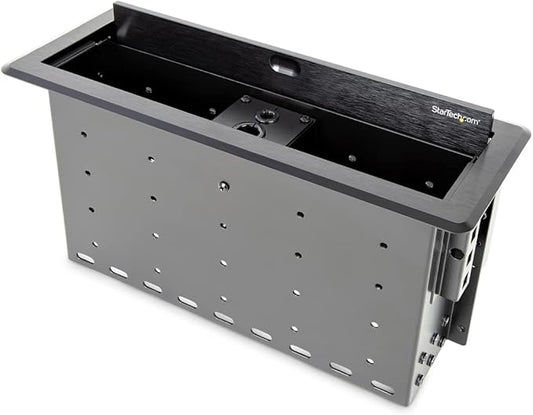 StarTech.com Dual-Module Conference Table Connectivity Box - for Adding Power/Charging/AV/Laptop Docking Modules - Cable Organizer (BOX4MODULE)
