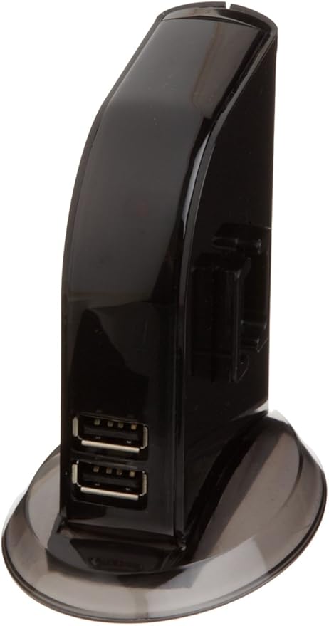 Amazon Basics 7 Port USB 2.0 Hub Tower with 5V/4A Power Adapter, Plug and Play, Charging Ports, Black