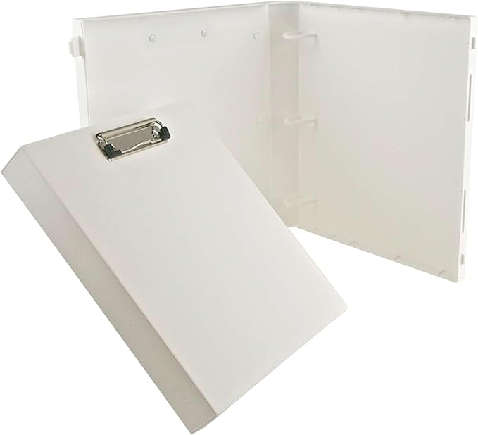 UniKeep 3 Ring Binder with Clipboard - White - Fully Enclosed Binder - 1.5 Inch Spine - Without Clear Outer Overlay - Pack of 3 Binders
