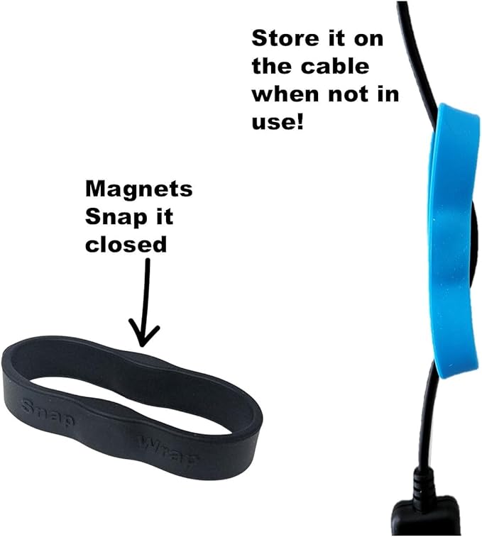 Snap Wrap | Pro Silicone Magnetic Cable Organizer | 6-Pack | Easy One-Hand Operation | Tidy Cable & Wire Storage