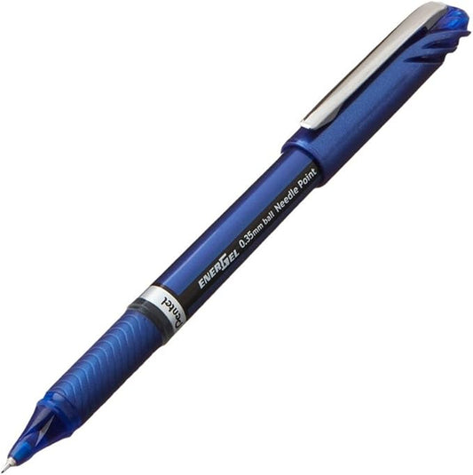 Pentel Energel Euro Ballpoint Pen, 0.35mm Needle Tip, Blue Ink (BLN23-C)