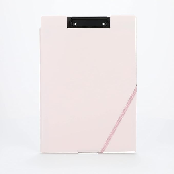 Kokuyo Clipboard with Storage, Pink A4 Clipboard Folder with Versatile Storage Cover. Organizing Documents with Elastic Band, Nursing Profile Holder for Dual Storage with Pen Slot. (Joha-MC50P)