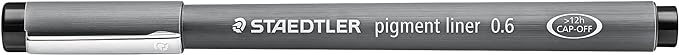 Staedtler Pigment Liner 308 Black 0.6 mm Pack of 10