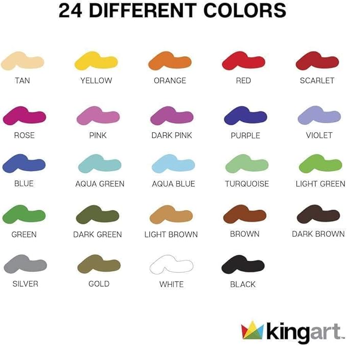 KINGART GEL STICK Set, Artist Pigment Crayons, 24 Unique Colors, Water Soluble, Creamy, and Odorless, Use on Paper, Wood, Canvas and more