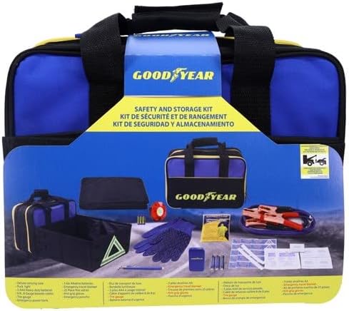 Goodyear GY5011 Safety and Storage Kit 2 in 1 Car Accessories for Women and Men, First Aid Roadside Assistance Kit