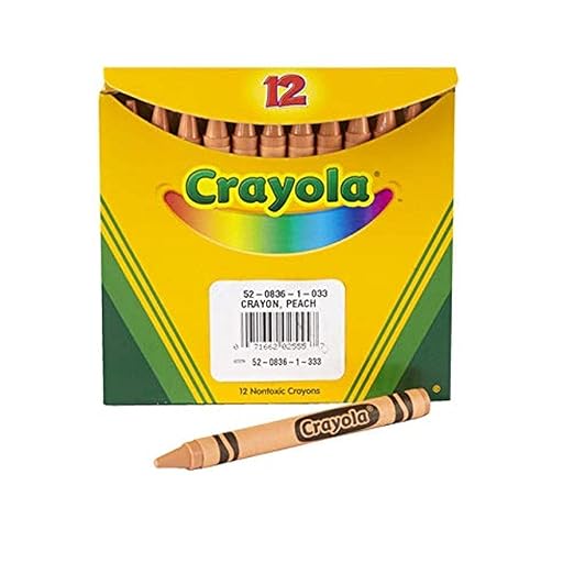Crayola 52-0836-033 Single-Color Crayon Refill, 5/16" x 3-5/8" Size, Standard, Peach