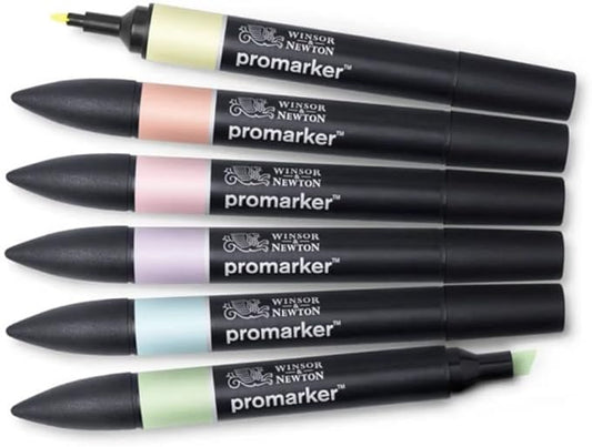 Winsor & Newton ProMarker Set, 6 Count, Pastel Tones