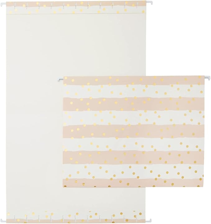 Paper Junkie 12 Pack Striped Decorative Hanging File Folders with 1/5 Tab for File Cabinet Featuring Gold Foil Dots in 3 Colors (11.75 x 9 in)