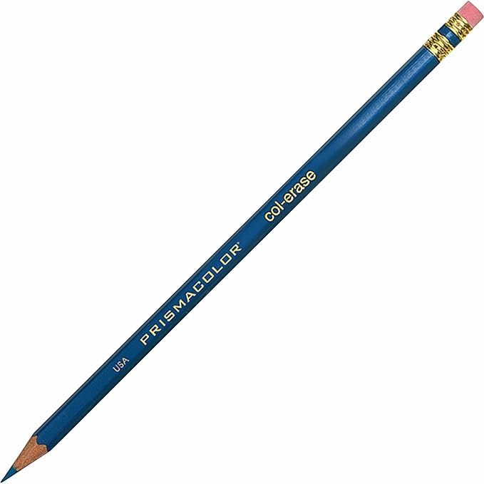 Prismacolor Col-Erase Erasable Colored Pencil, 12-Count, Blue (20044)
