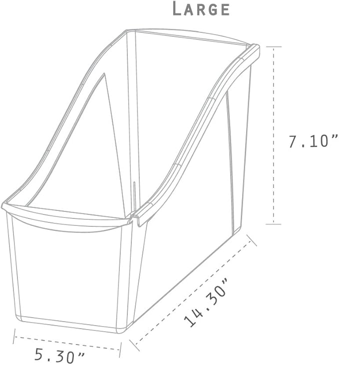 Storex Large Book Bin, 14.3 x 5.3 x 7 Inches, Red, Case of 6 (71116U06C), 14.3 x 5.3 x 7 Inches, 6-Pack