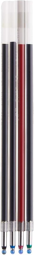 PILOT Dr. Grip 4+1 Multi-Function Ballpoint Ink Refills, Fine Point, Black/Red/Blue/Green Inks, 4-Pack (77154)