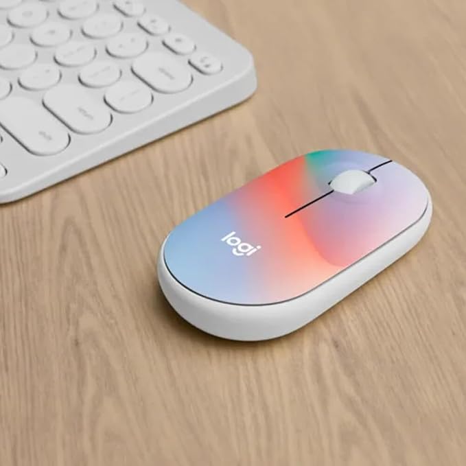 Logitech M340 Wireless Mouse with Limited Edition Prints, USB Receiver and Silent Clicks, Portable Wireless Mouse for Laptop, PC, Windows, Chrome, Surface – Sheer Dream