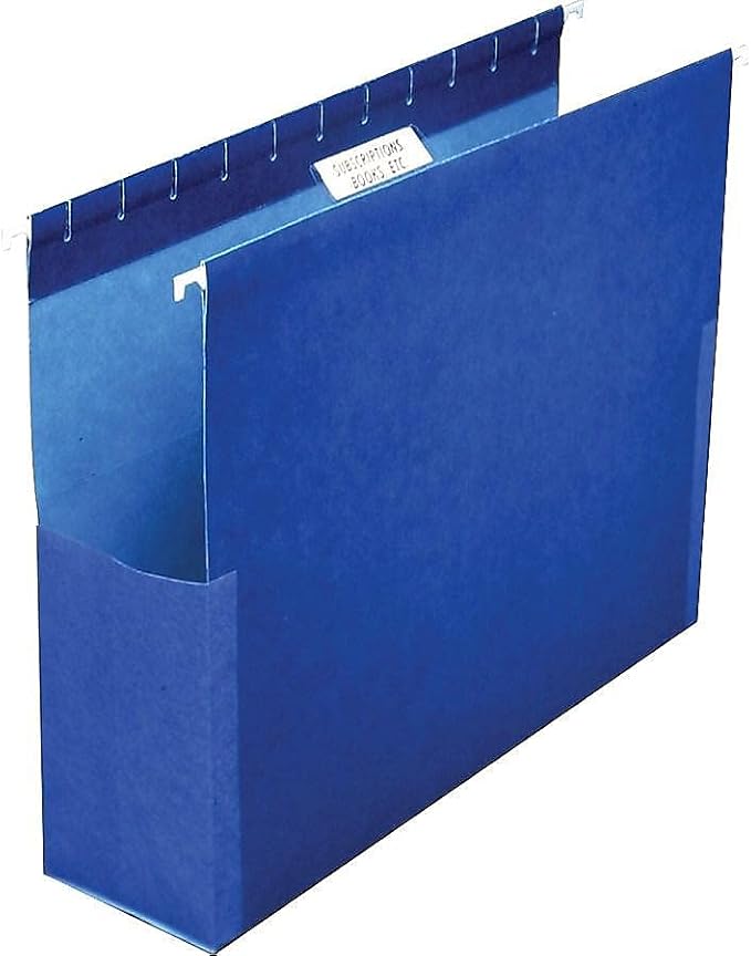 Oxford Pendaflex 59202 SureHook Reinforced Hanging Box Files, 2" Exp with Sides, Letter, Blue (Box of 25)