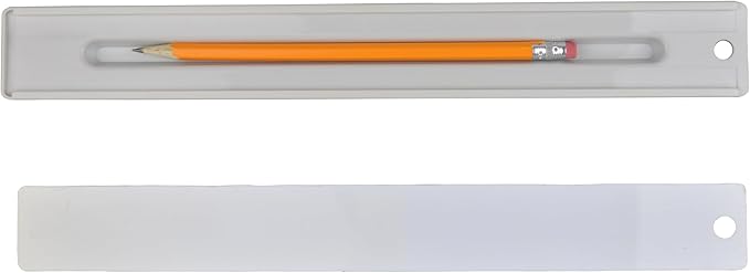Westcott 17355 12-Inch Ruler Set with Pencil Storage, Innovative Design for Easy Measuring and Organization at School or Office, 2-Piece Set