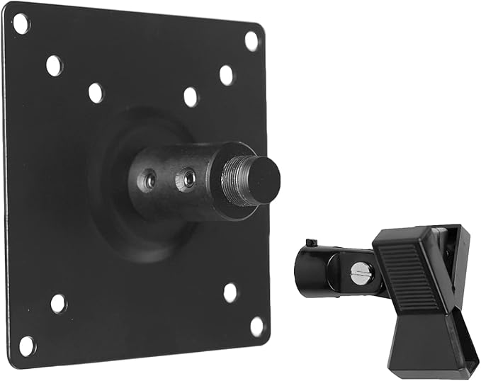VIVO Universal Steel Microphone or Camera VESA Adapter Kit, Monitor Stand Mounting Bracket Plate, 5/8" and 3/8" Thread Base Options, Black, MOUNT-V00MIC