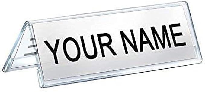 Acrylic Desk Name Plate Holder Desk Sign Frame for Table Display Blank Nameplate for Office Business Conference Meetingroom Student School Classroom (12 Inch x 2 Inch-10 Pack)
