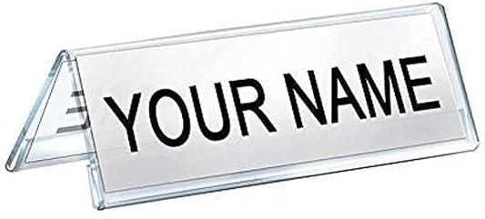 Acrylic Desk Name Plate Holder Desk Sign Frame for Table Display Blank Nameplate for Office Business Conference Meetingroom Student School Classroom (12 Inch x 2 Inch-10 Pack)