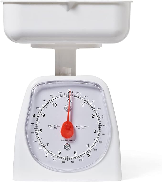 hand2mind Dual-Dial Analog Platform Scale, 5 kg Scale, Kitchen Scales, Weighing Scales, Classroom Supplies for Teachers Elementary, Teacher Supplies, School Supplies