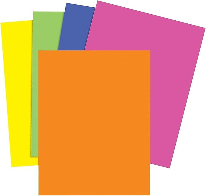 Staples Brights 24 Lb. Colored Paper Neon Assorted 500/Ream, For Office, School & Home