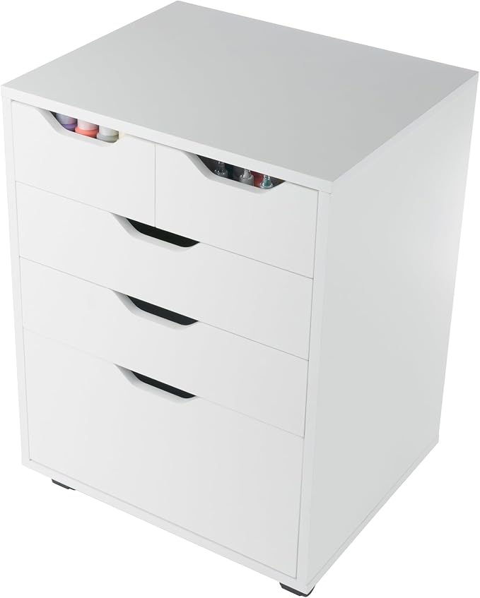 Winsome Halifax Bins & Drawers Mobile Cabinet, for Home Office, White
