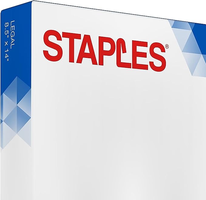 Staples Multipurpose Laser Inkjet Copy Paper, 8 1/2 Inch x 14 Legal Size, 20 lb., 96 Bright White, ColorLok, Ream