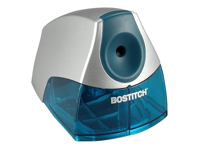 Bostitch Office Electric Pencil Sharpener, Heavy Duty Powerful Stall-Free Motor, High Capacity Shavings Tray, for Office or Classroom, Blue