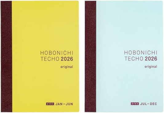 Hobonichi Techo 2026 Original Avec Books – A6, Daily, 6-month x 2-Book Set (Jan Start), Japanese, Planner