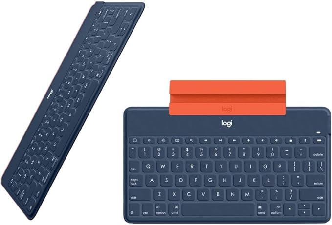 Logitech Keys-to-Go Super-Slim and Super-Light Bluetooth Keyboard for iPhone, iPad, Mac and Apple TV, Including iPad Air 5th Gen (2022) - Classic Blue