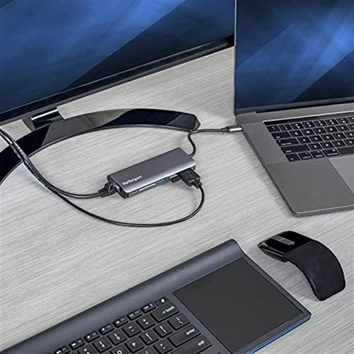 StarTech USB C Multiport Adapter, USB-C Travel Dock to 4K HDMI, 3x USB-A 3.0 Hub, SD/SDHC, GbE, 60W PD 3.0 Pass-Through, Portable USB Type-C Mini Docking Station, Thunderbolt Compatible