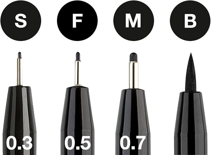 Faber-Castell Pitt Artist Pens - 4 Black India Ink Pen Wallet Set - Assorted Nibs Artist Markers (S,F,M,B Nib Styles)