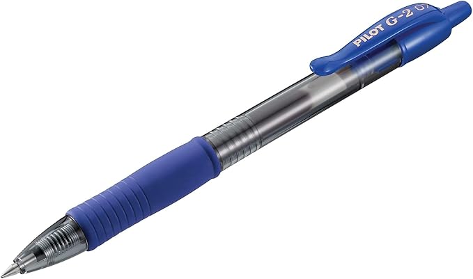 Pilot G2 Premium Gel Roller Pens, Fine Point 0.7 mm, Blue Ink Pens Fine Point, Pack of 12 - Ideal for School, Journaling, and Office Writing