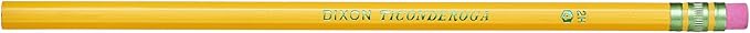 Ticonderoga Wood-Cased Pencils, Unsharpened, #4 2H Extra Hard, Yellow, 12 Count