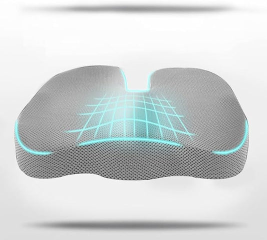 Office Chair Seat Cushion,Premium Memory Foam Chair Cushion for Long Sitting,Tailbone,Back,Sciatica,Coccyx Pain Relief Pillow Hip Butt Pad Cushion -for Office Chair,Car Seat,Wheelchair (Grey)