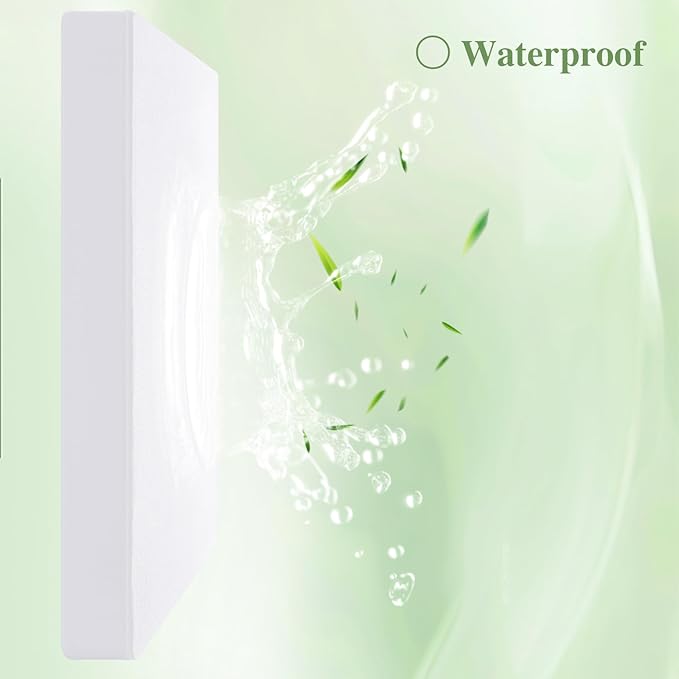 Twin XL Mattress Protector, Waterproof Mattress Pad Washable Rayon Mattress Cover Breathable Noiseless Bed Protector 3D Patterns 5" - 21'' Elastic Fitted Deep Pocket(White)
