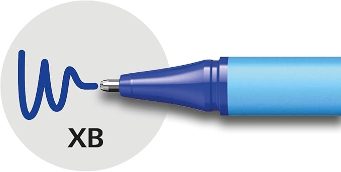 Schneider Slider Edge XB (Extra Broad) Ballpoint Pen, 1.4 mm, Light Blue Barrel, Violet Ink, Box of 10 Pens (152208)