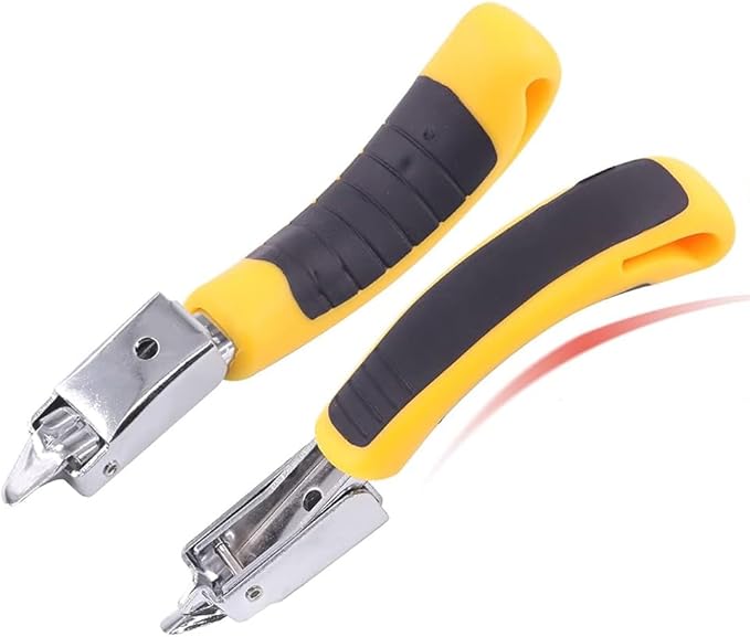 2Pcs Staple Remover Heavy Duty Upholstery Staple Puller Tool with Ergonomic Handle for Furniture Floor Wooden Case Carton Photo Frame（Yellow）