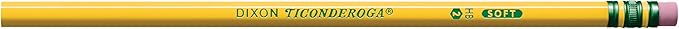 Ticonderoga Wood-Cased Pencils, Unsharpened, 2 HB Soft, Yellow, 72 Count