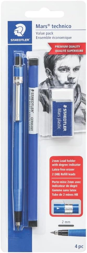 STAEDTLER Mars Technical Mechanical Pencil Set, Blue, 6 Pack