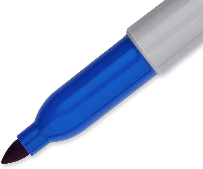 Sharpie Permanent Markers, Blue, Fine Tip, Bulk Set, 36 Count - For Plastic, Metal, Wood, And More